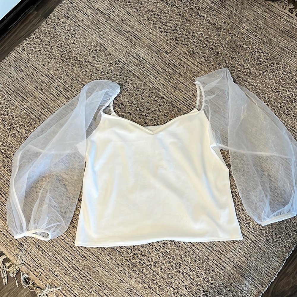Organza sleeve top